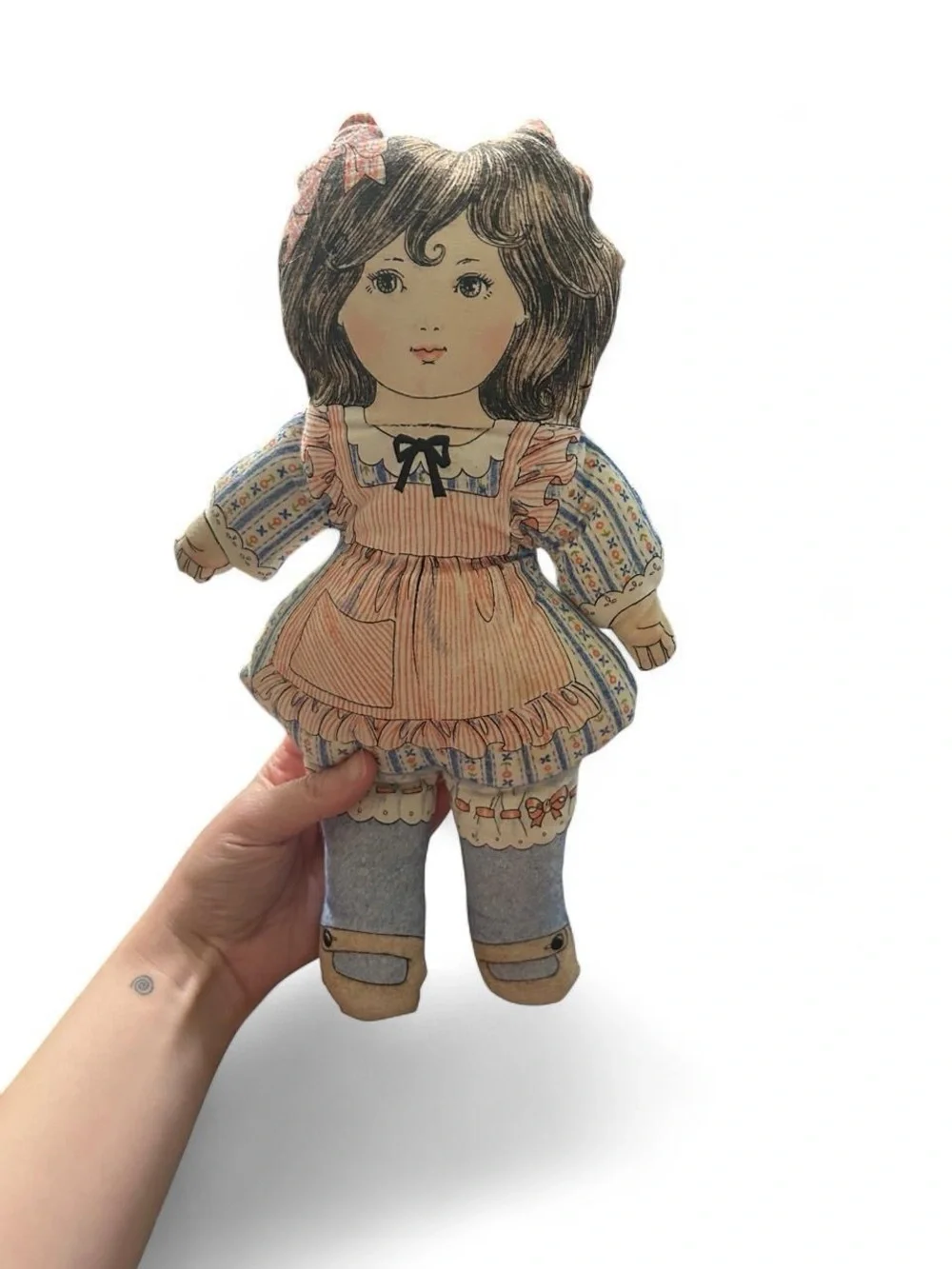 Vintage 1984 Mother Goose Reversible Mood Cloth Doll Plush Girl Toy 12